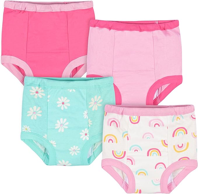 Gerber baby-girls Infant Toddler 4 Pack Potty Training Pants Underwear