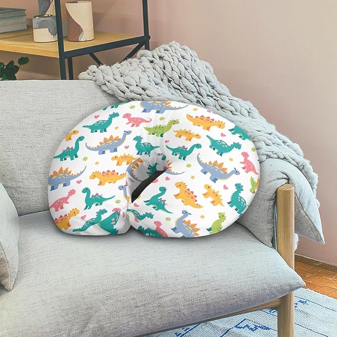 Colored Dinosaur Nursing Pillowcase Stretchy Removable Nursing Covers for Breastfeeding Pillows Ultra Soft Newborn Feeding Pillow Cover Easy to Use and Dustptoof