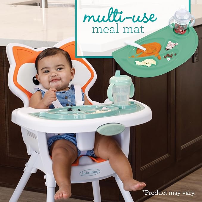 Infantino Grow-with-Me 4-in-1 Convertible High Chair, Fox-Theme, Space-Saving Design, Booster and Toddler Chair for Infants & Toddlers 3M-36M