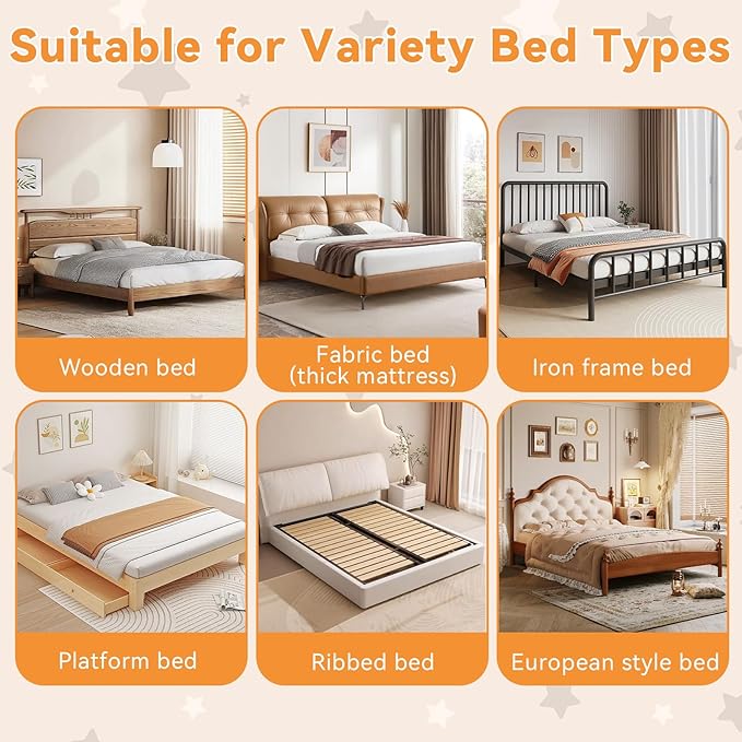 Bed Rail for Toddlers: Foldable & Stable - 78.74 x 78.74 x 59.06 Designed for Queen Size Beds - Bed Rail Guard with Steady U-Shape Base for Toddlers, Baby, Kids