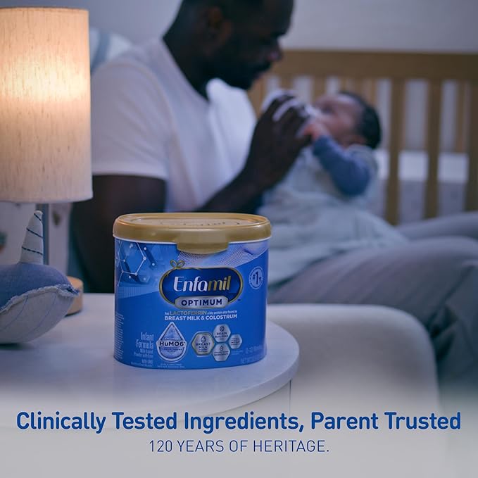 Enfamil Optimum (Enspire),Our Closest Formula to Breast Milk,Immune-Supporting Lactoferrin and Brain-Supporting DHA Baby Formula,Powder 20.5 Oz Tub,(Pack of 2)