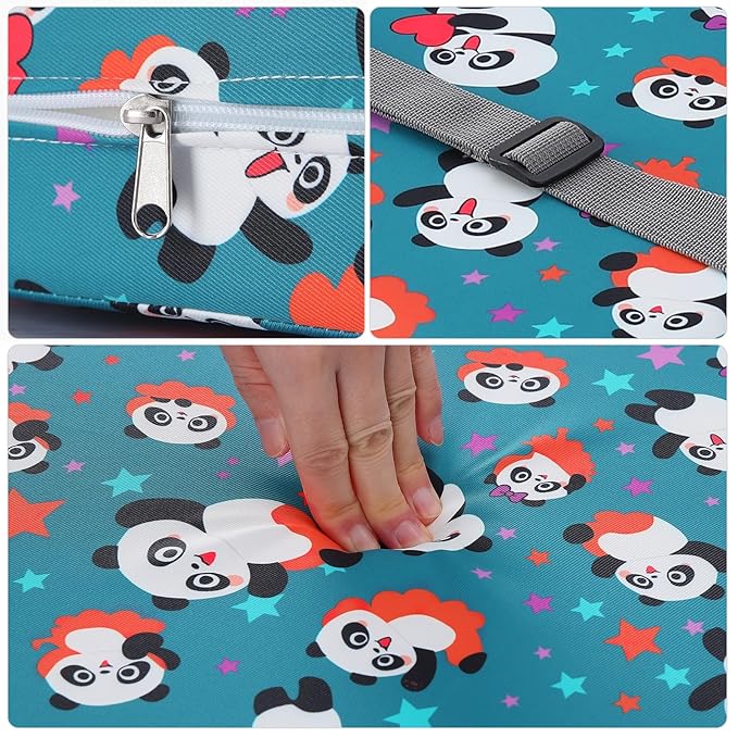 Zicac Portable Seat Cushion Washable with Non-Slip Bottom, Detachable Strong Support Cushion for Toddler Kids Baby Infant (Cyan Panda)
