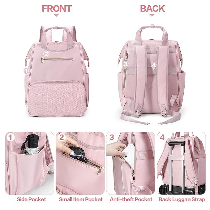 Fasrom Wearable Breast Pump Bag Backpack with Cooler and Pump Tote Bag, Compatible with Momcozy, Medela and Elvie Hands Free Pumps, Pink (Patent Design)