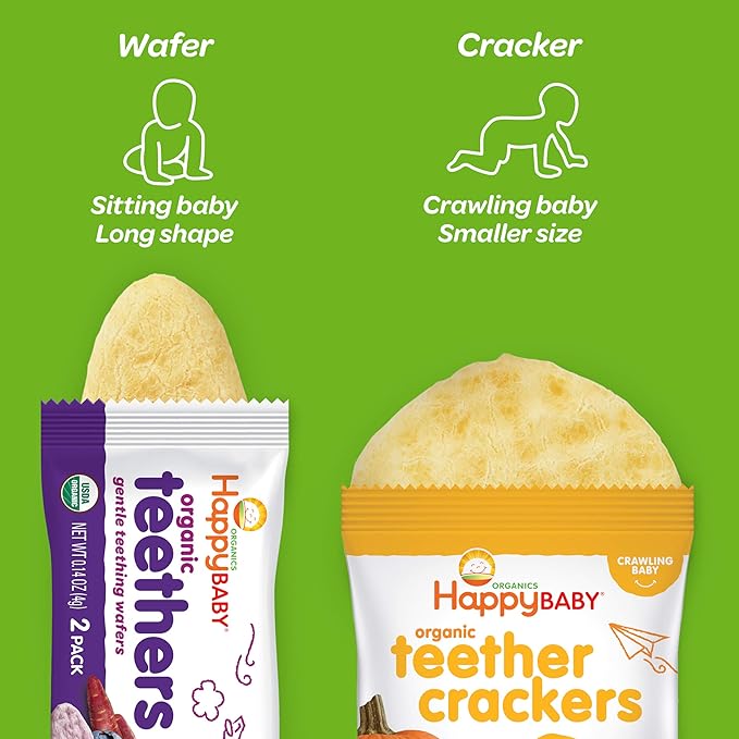 Happy Baby Organics Teether, Pea & Spinach, 12 Count (Pack of 6)
