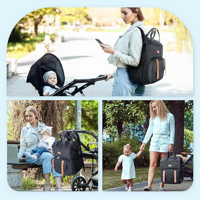mommore Breast Pump Bag Backpack for Spectra S1,S2 Medela with Cooler Storage BagTravel Diaper Bag Backpack for Working Moms with 15.6 inch Laptop Sleeve, Black