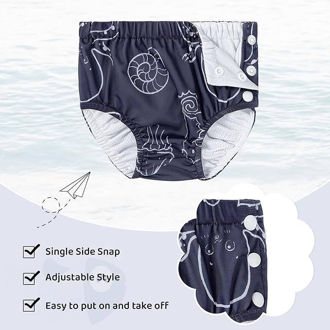 Durio Reusable Swim Diapers for Baby Toddler Newborn Washable Water Diapers for Swimming Beach Essentials