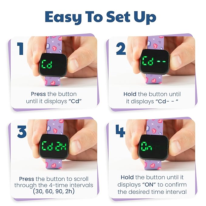 Potty Training Watch for Kids V2 – A Water Resistant Toilet Reminder Device for Boys & Girls to Train Your Toddler with Fun/Musical & Vibration Interval Reminder with Potty Training eBook (Hearts)