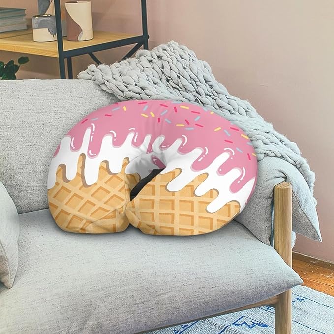 Ice Cream Nursing Pillow Cover Breast Feeding Pillow Covers 1 Pack for Breastfeeding Pillow Soft Fabric Fits Snug On Infant Feeding Cushion Cover Pillow Not Included