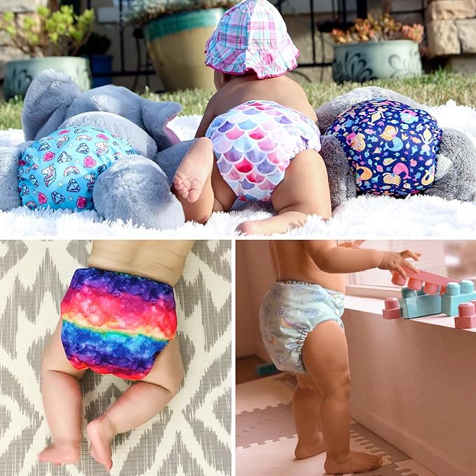 Mama Koala 1.0 Cloth Diapers for Babies, 6 Pack Pocket Shell Only (NO Inserts) - One Size Washable and Reusable Pocket Diapers for Newborns and Toddlers - 160023