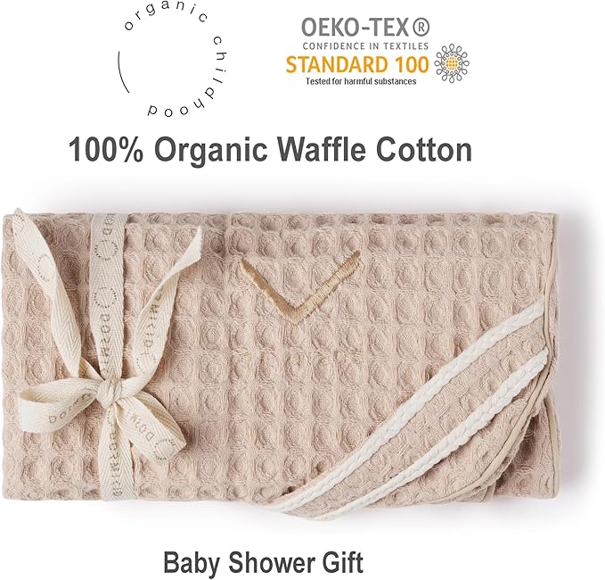 Organic Cover for Nursing Pillow • Premium Quality 100% Cotton Oeko-Tex Standard • Case for Breastfeeding and Bottle Feeding Pillow • Soft and Breathable • Only Cover (Poudre Waffle)