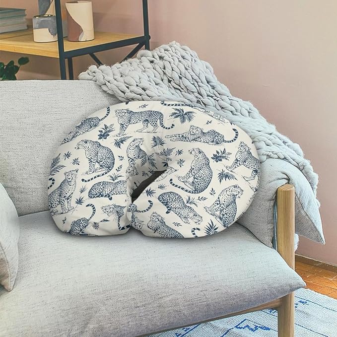 Jeiento Tiger Animal Nursing Pillow Covers Cute Animal Pattern Breastfeeding Pillow Slipcover Soft Comfort Fabric Cover for Baby Girl and Boys,Cover Only for U-Shaped Pillowcase