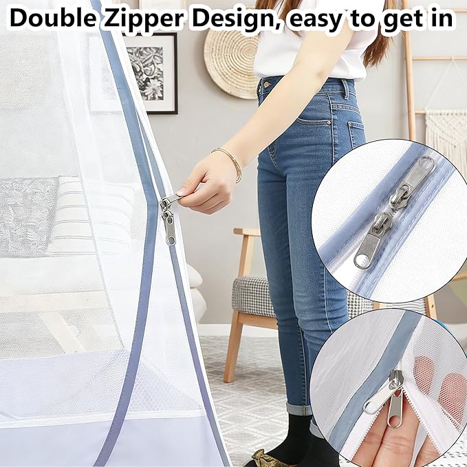 Pop Up Mosquito Net, Foldable Travel Mesh Tent, High-Density Netting Bed Canopy for Bedroom/Camping/Outdoor Trip, for Twin Size Bed