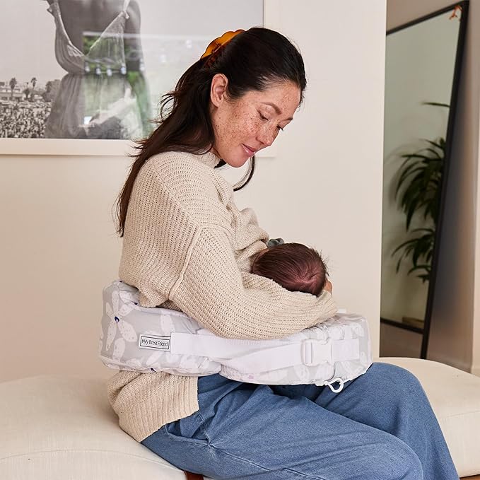 My Brest Friend Original Nursing Pillow Cover - Slipcovers for Baby - Adjustable Fit, Easy Care, Durable - Original Nursing Pillow Not Included, Platinum Posies