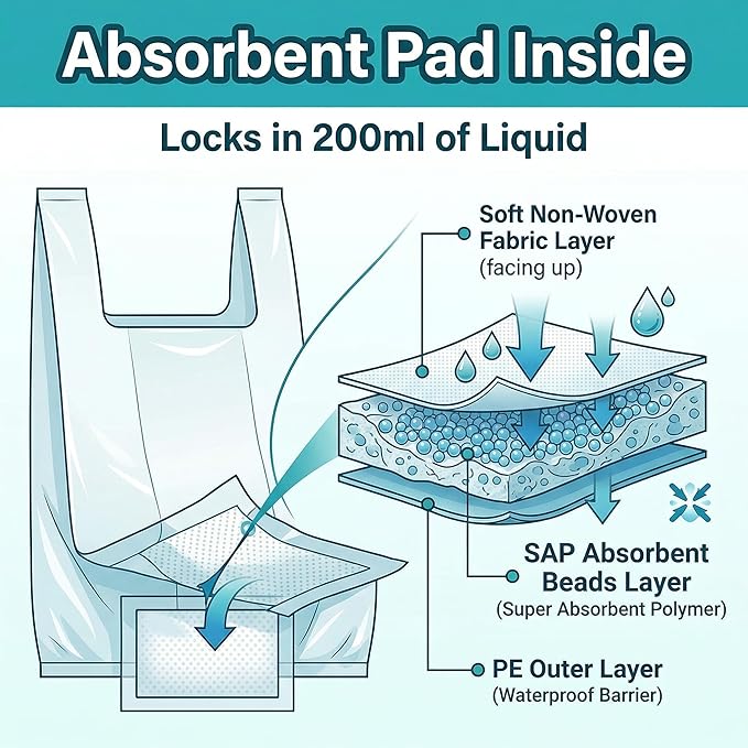 [36 Count] Disposable Potty Bags with Absorbent Pads, Leak-Proof Travel Potty Liners for Toddlers, No-Mess Potty Training Bags Compatible with OXO Tot 2-in-1 Go Potty & Most Potty Chairs