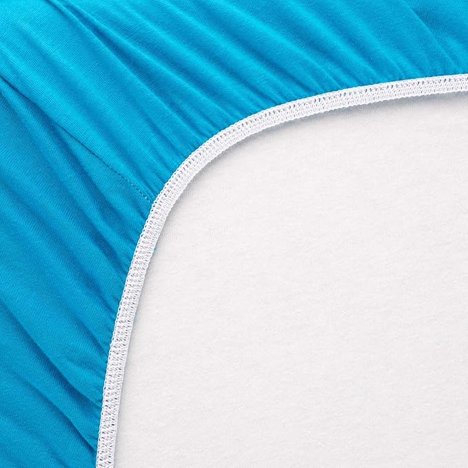 SheetWorld Fitted Baby Bassinet Sheet fits Munchkin Brica Fold N' Go Travel Bassinet 18.5 x 30, 100% Cotton Jersey, Hypoallergenic, Butter Soft, Turquoise, Made in USA