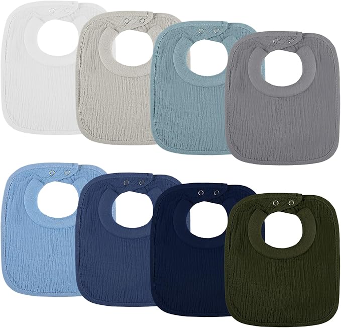 Twistover Newborn Bibs Feeding Bibs for Drooling and Teething Comfy Neck Baby Bib with Padded Absorbent Collar