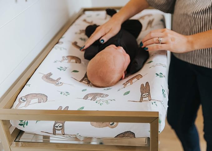 Copper Pearl Premium Knit Changing Pad Cover Soft, Stylish, and Universal Fit for All Standard Diaper Changing Pads, Trendy Design Changing Pad Covers, Noah