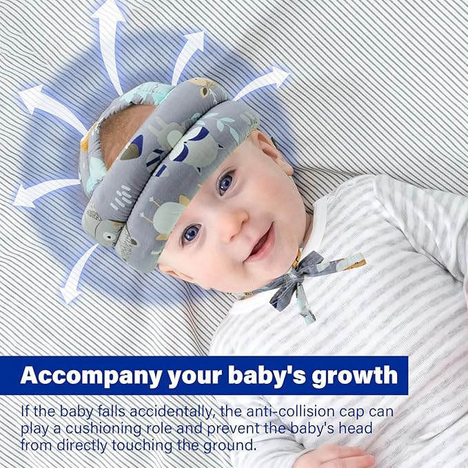 Baby Safety Helmet Baby Head Protector No Bumps for Running Walking Crawling, Safety Head Adjustable Protective Cap Headguard Hat