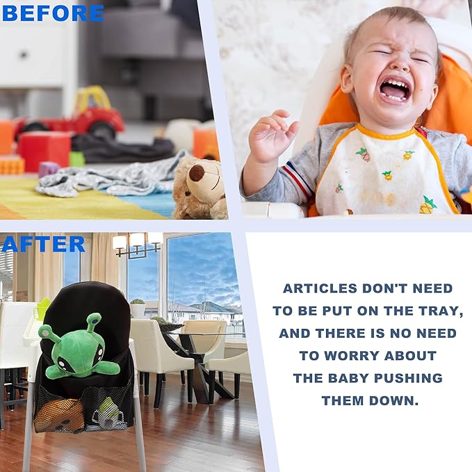 High Chairs Pocket Only Compatible with IKEA Antilop High Chair, IKEA High Chair Accessories(Black)