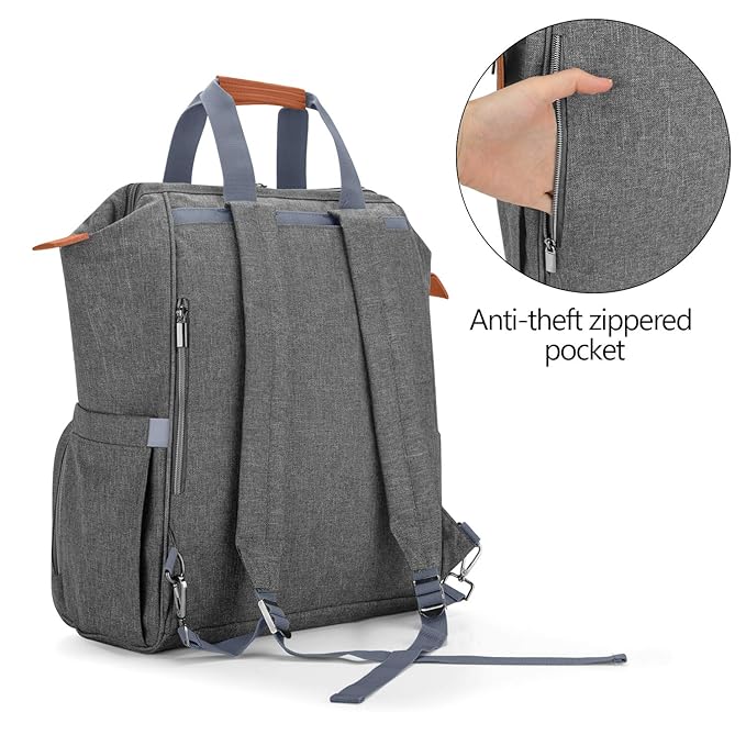 Teamoy Breast Pump Bag Compatible with Spectra S1,S2, Medela and Cooler Bag, Convertible Breast Pump Tote and Backpack with Laptop Sleeve for Working Moms, Gray
