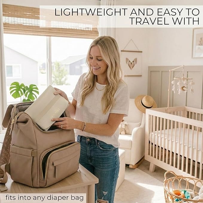 Beautiful Portable Baby Changing Pad - Wipeable and Easy to Clean Diaper Changing Mat - The Perfect Waterproof Vegan Leather Pad for Traveling