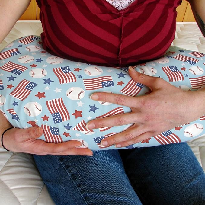 American Flag Baseball Baby Nursing Pillow Covers for Boy Girl 4th of July Baseballs Stars Nursery Pillowcase for Breastfeeding Pillows Patriotic Sports Soft Stretchy Slipcovers for Newborn Infant