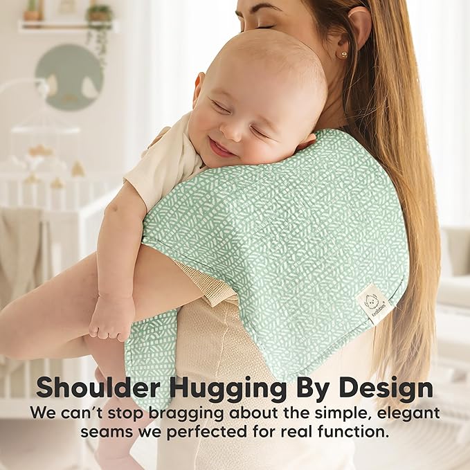 KeaBabies Organic Muslin Burp Cloths Baby Boy, Girl – 5-Pack 100% Cotton Muslin Burping Cloths for Babies, Newborn, 21x10 Large & Absorbent Spit Up Rags, Baby Washcloth, Infant Towels (Nordic)