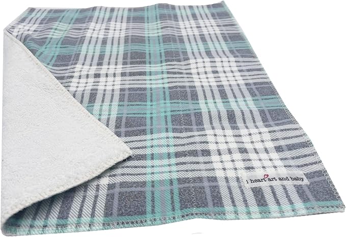 Infant Burping Cloth, Burp Cloths for Baby Boy or Girl, Soft and Absorbent - Cotton Reusable Spit Up Rags, XLarge, 1 Count (Plaid)
