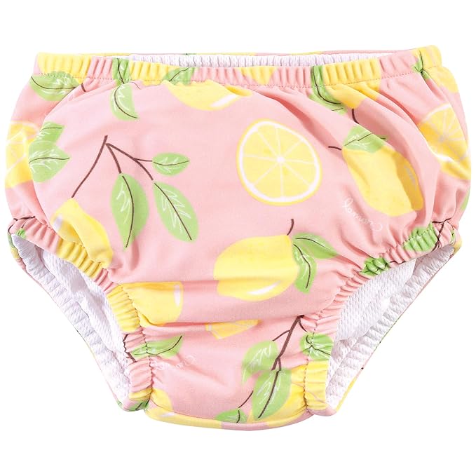Hudson Baby Unisex Baby Swim Diapers, Pink Lemons, 3 Toddler