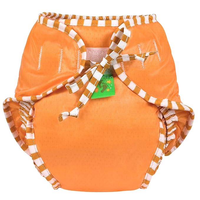 Kushies Baby Unisex Swim Diaper, Small, Orange Solid, Small