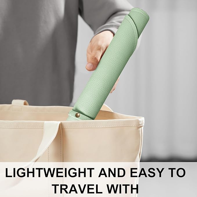 Portable Baby Diaper Changing Mat,Soft Faux Leather, Wipeable & Easy to Clean,for Home or Travel, Waterproof, with Storage Strap,Easily Put into Diaper Bag,30 x 17 in (Sage Green)