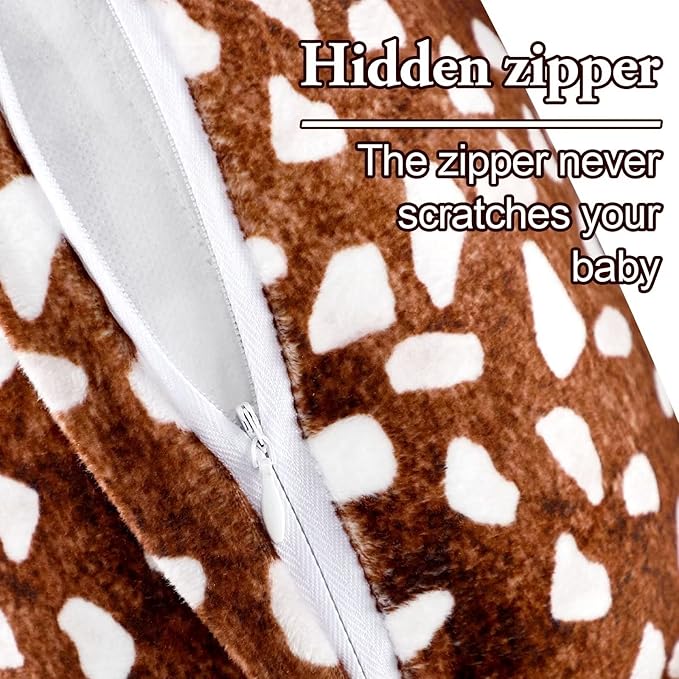 GFU Nursing Pillow Cover for Baby Boys and Girls, Minky Breastfeeding Pillow Case for Newborn, Soft Deer Skin Print Breastfeeding Pillow Slipcover, Stretchy Feeding Cover