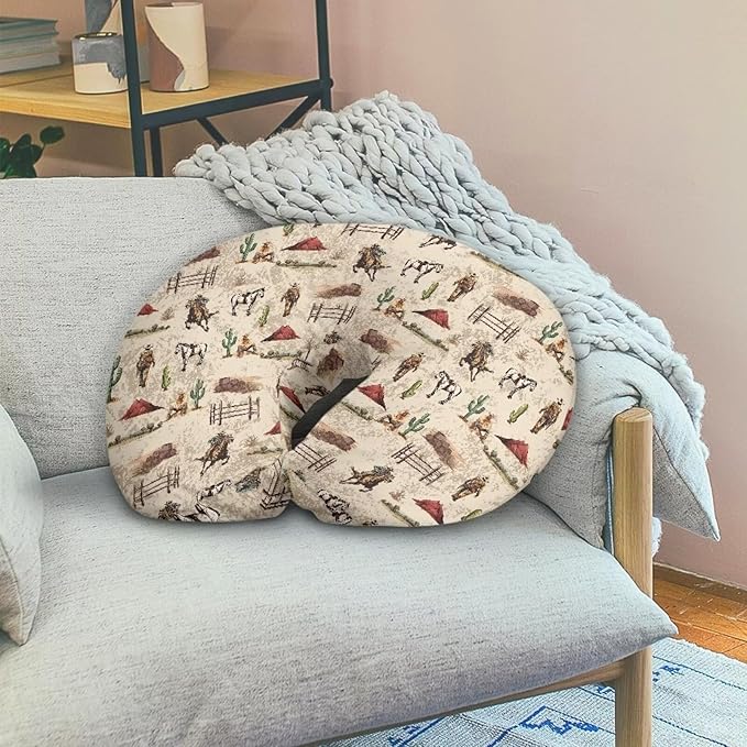 Horse Nursing Pillow Cover for Bottle Feeding, Removable Breathable Nursing Pillow Case for Baby Boy Girl, Durable Custom Gifts
