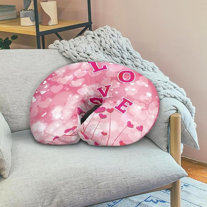 Heart Nursing Pillow Case for Newborn Support for Breastfeeding,Bottle Feeding & Bonding Feeding Pillow Cover Soft and Cozy Breastfeeding Pillow Slipcover Cover Only