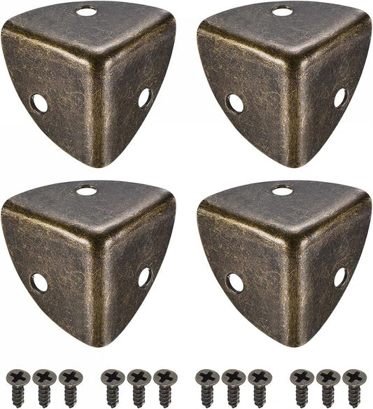 uxcell 26x26x26mm Metal Box Corner Protectors Edge Guard Bronze Tone 12pcs for Table Corners and Desk Corners