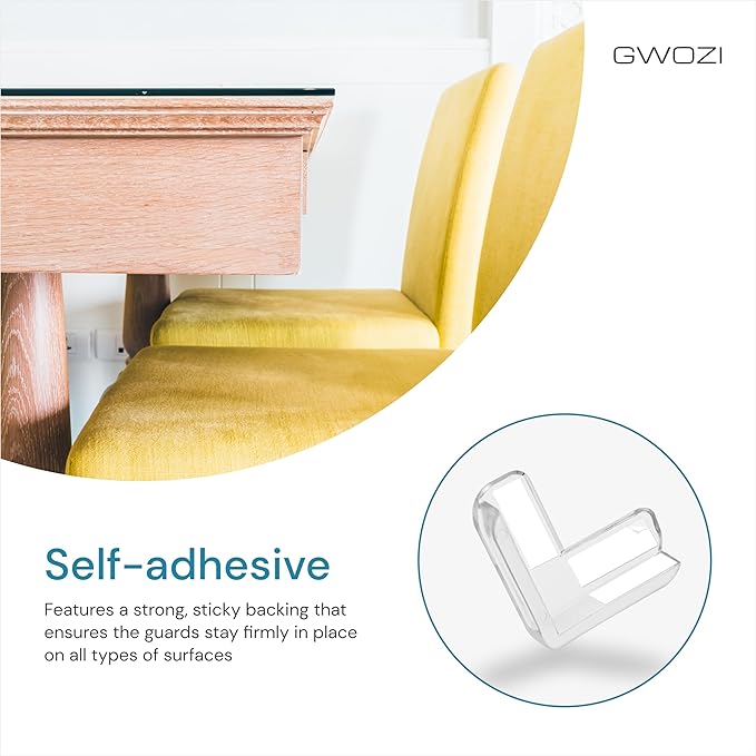 Table Corner Protectors for Furniture - Silicone Corner Guards Self-Adhesive, 12 Pcs - Clear Furniture Corner & Edge Safety Bumpers - Sharp Edge Protector Pads for Desk, Glass Tables, L Shape