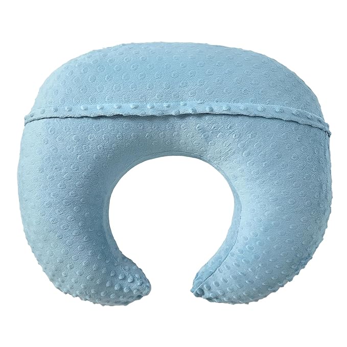ESEN Plus Size Nursing Pillow and Body Positioner for Breast Feeding and Bottle Feeding, Ultra Soft Baby Breastfeeding Pillows with Removable Nursing Pillow Cover for Mom and Baby (Blue)