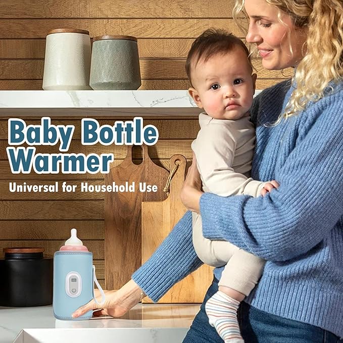 Rechargeable Bottle Warmer - Portable Milk Warmer, Fast Heating Bottle Warming for Breastmilk & Water | Precise Temperature Control, Digital Display for Travel, Mom & Dad, Home Nursery