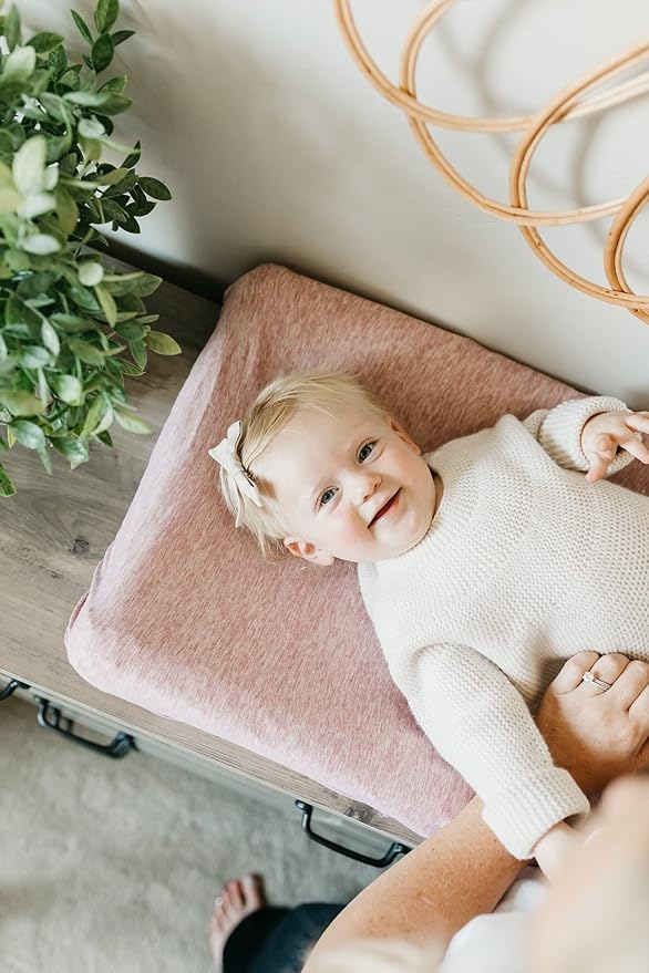 Copper Pearl Premium Knit Changing Pad Cover Soft, Stylish, and Universal Fit for All Standard Diaper Changing Pads, Trendy Design Changing Pad Covers, Maeve