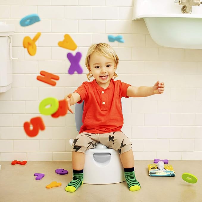 Munchkin® Arm & Hammer Multi-Stage 3-in-1 Potty Seat, (Potty Chair, Trainer Ring and Step Stool), Grey