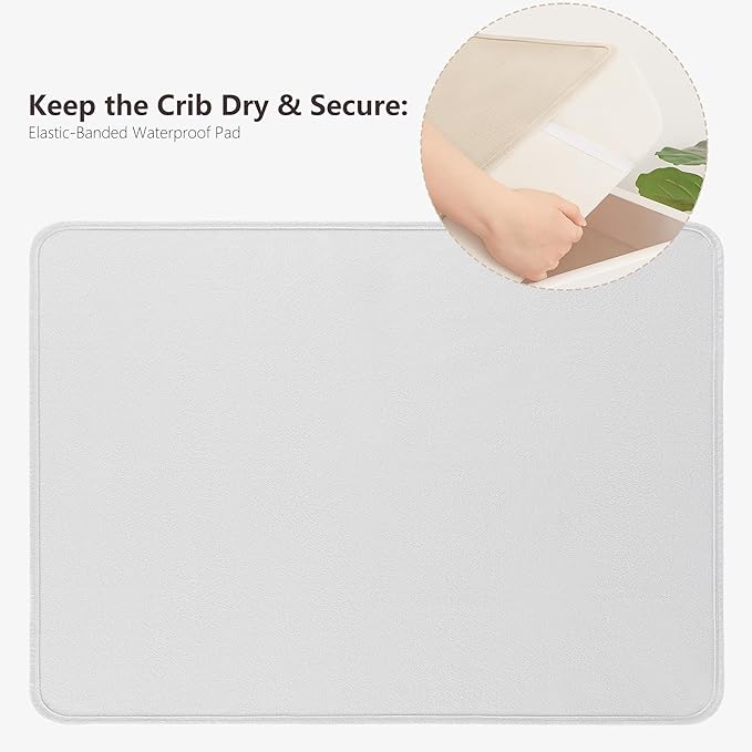 Baby Changing Pad Portable Changing Pad for Baby 2 Pack, 35 * 29.5 inch Foldable Changing Mat for Diaper Bag, Newborn Baby Essentials - Apricot&Gray