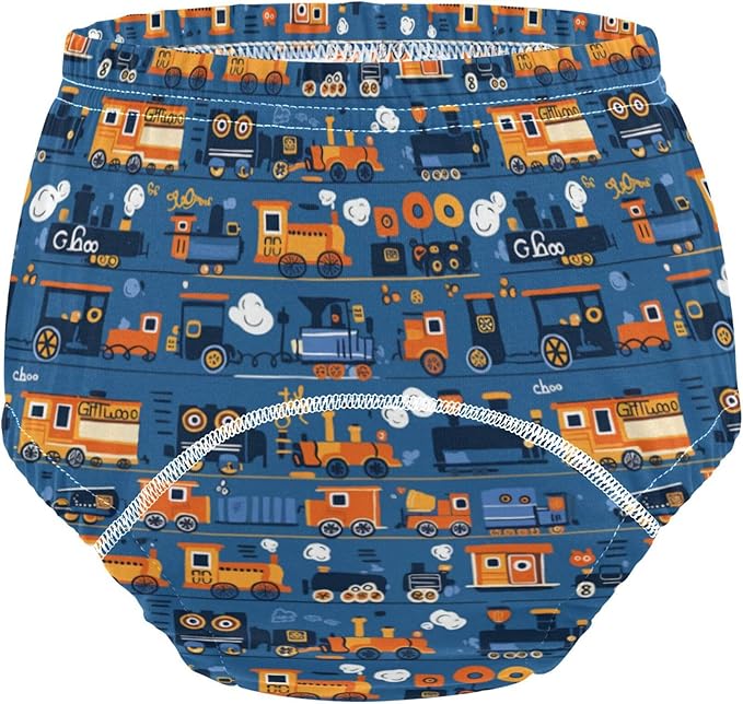 Baby Potty Training Undies Leakproof Sleep Underwear for Infant 3T Seamless Pattern Of Various Trains and Cars