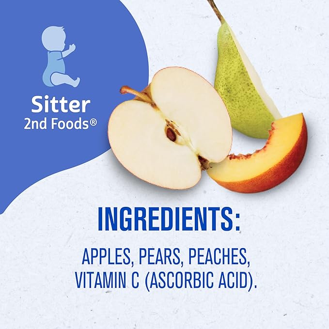 Gerber Stage 2 Baby Food, Apple Pear Peach Puree Pouch, Baby Food, 2 Servings of Fruit, No Added Sweetener, No Artificial Colors or Flavors, 12-Pack