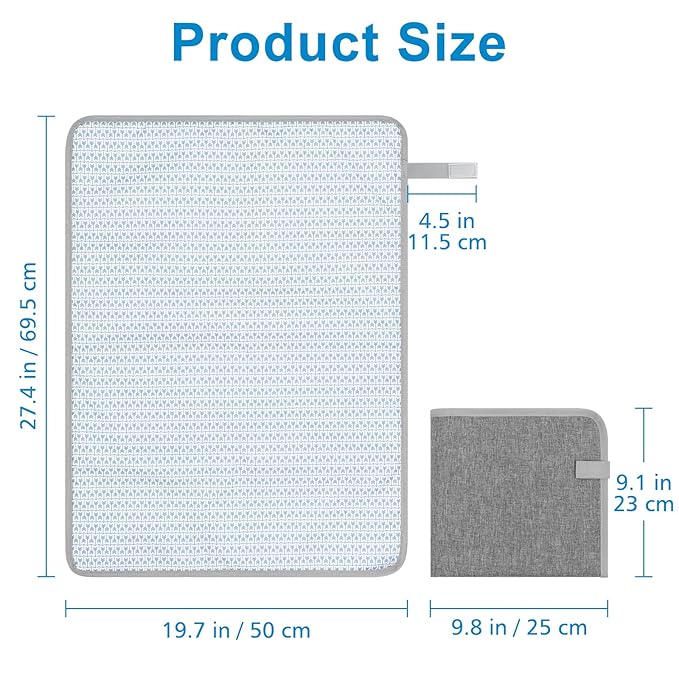 Accmor Portable Diaper Changing Pad, Waterproof Baby Changing Mat, Foldable Portable Travel Changing Pads for Baby, Grey