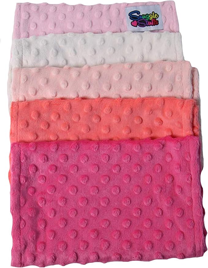 Snuggle Stuffs Baby Girls 5 Pack Minky Dot Burp Cloths - Shades Pink