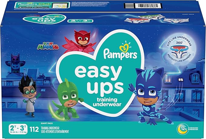 Pampers Easy Ups Training Pants Boys and Girls, 2T-3T (Size 4), 112 Count, Giant Pack