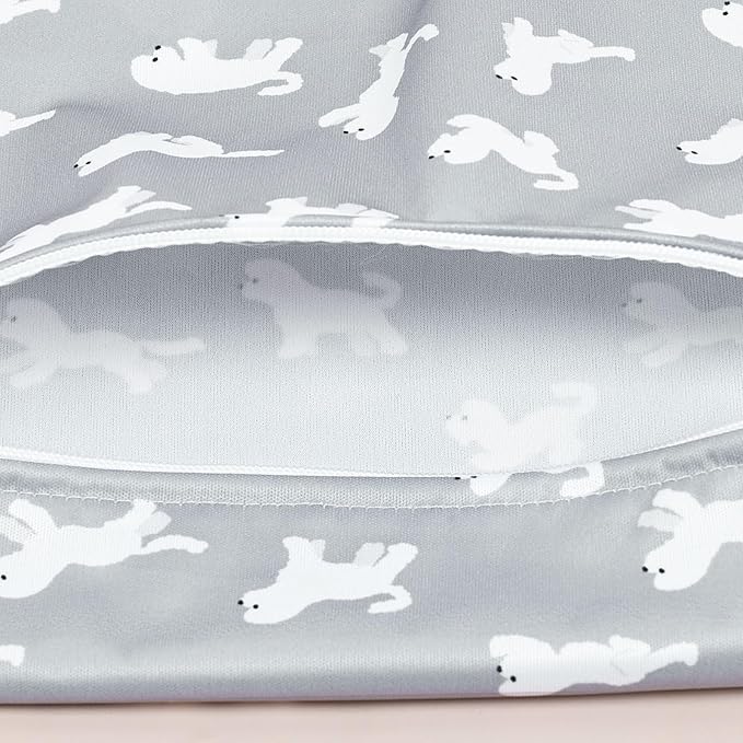 HappyFlute 2pcs Waterproof Bag Set - Cactus & Animal Pattern Wet/Dry Bag for Towels, Diapers, Swim & Beach Use, 10.2x14.4 inches (Dinosaur)