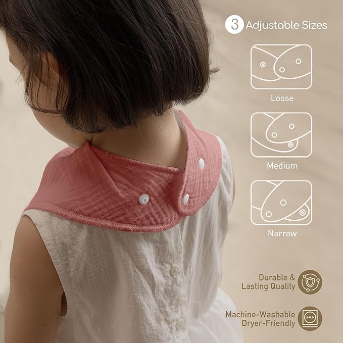 Muslin Baby Bibs 8 Pack, Baby Bandana Drool Bib for Drooling and Teething, Cotton Soft Absorbent for Girls Boys Medieval Style