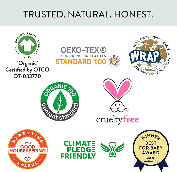 HonestBaby Baby Organic Cotton Multi-layer Burp Cloths Multipack