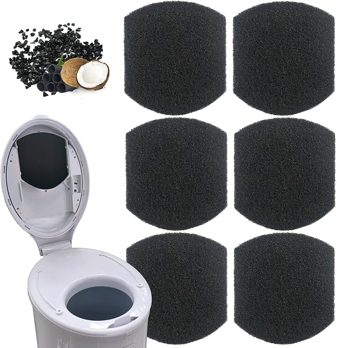 PurifyLogix Diaper Pail Deodorizers Activated Charcoal Filter Refills Compatible with Ubbi Diaper Pail | 6 Pack Carbon Filter | Precise fit | Thickened | Natural, Odor Eliminator, Keep Home Fresh